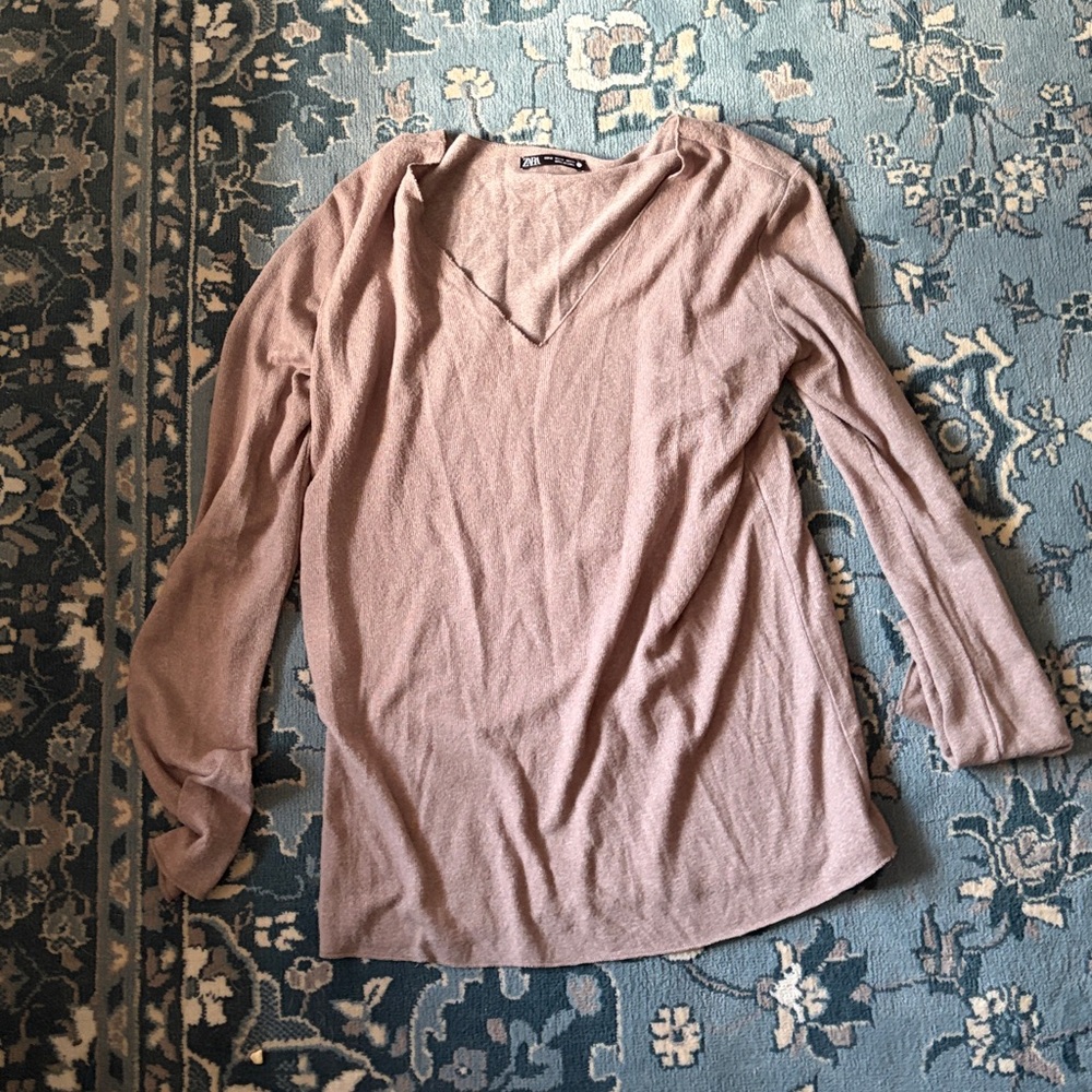Zara Soft Beige Knit Top